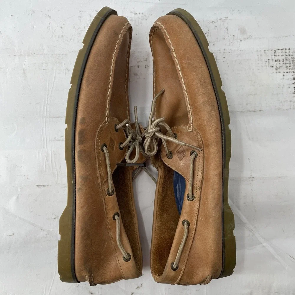 Sperry Boat Shoes Top-Sider 10.5 Tan Good